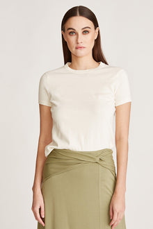 Halston | Serena Sweater T-Shirt | Eggshell
