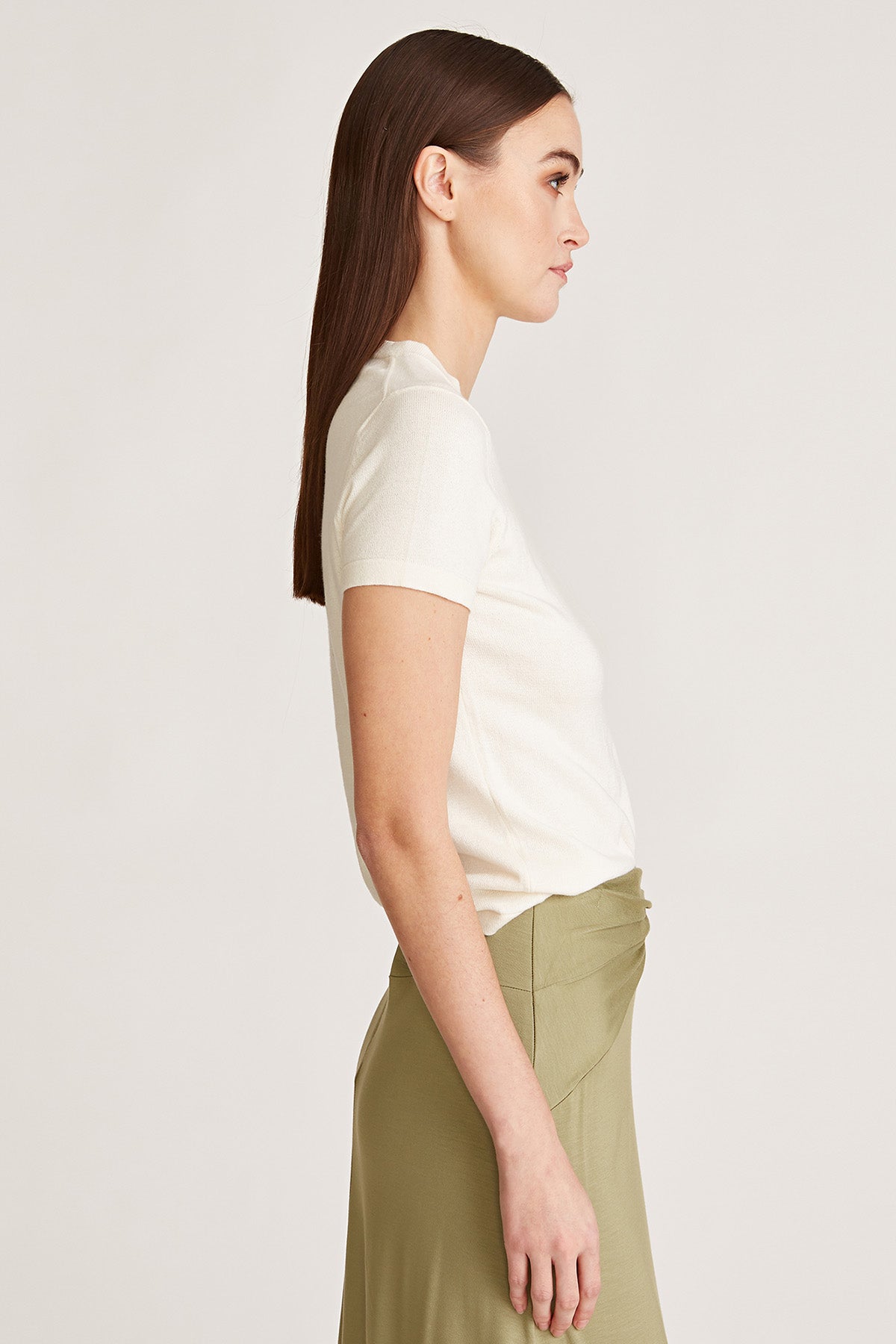 Halston | Serena Sweater T-Shirt | Eggshell