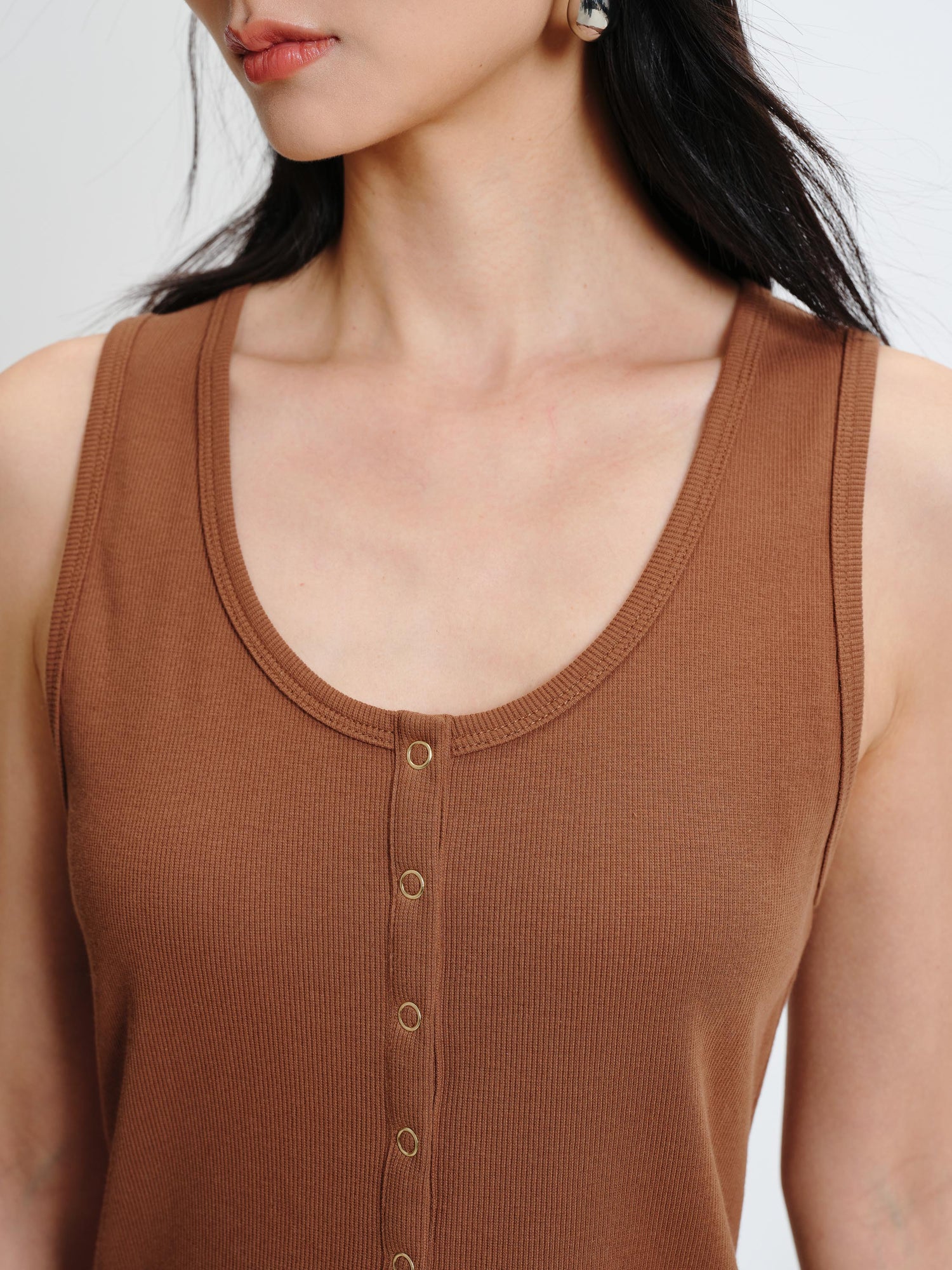 Sleeveless Tank Top | Brown
