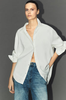 Oversized Button-Up Shirt | White