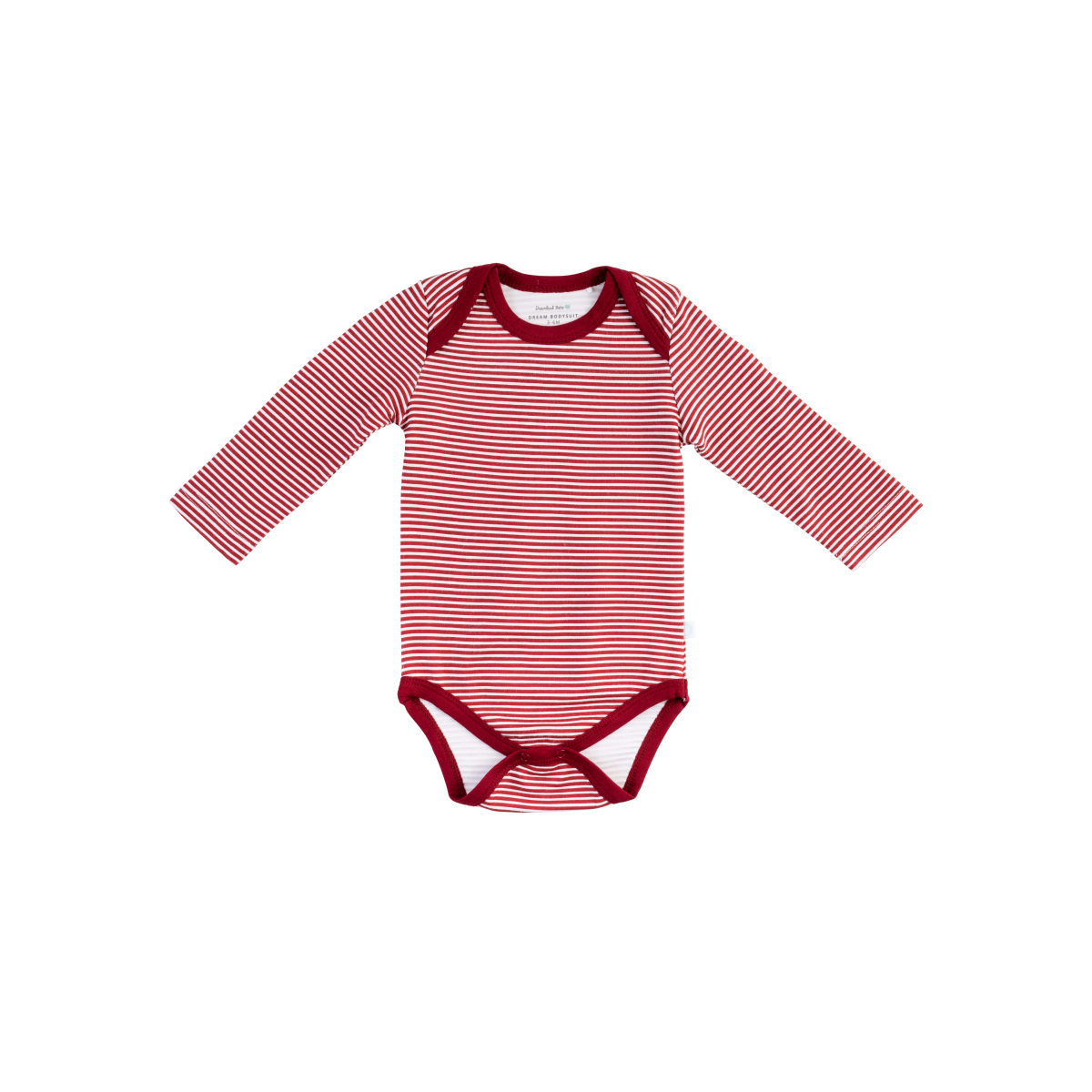 Baby Long-Sleeve Bamboo Bodysuit | Cranberry Stripe