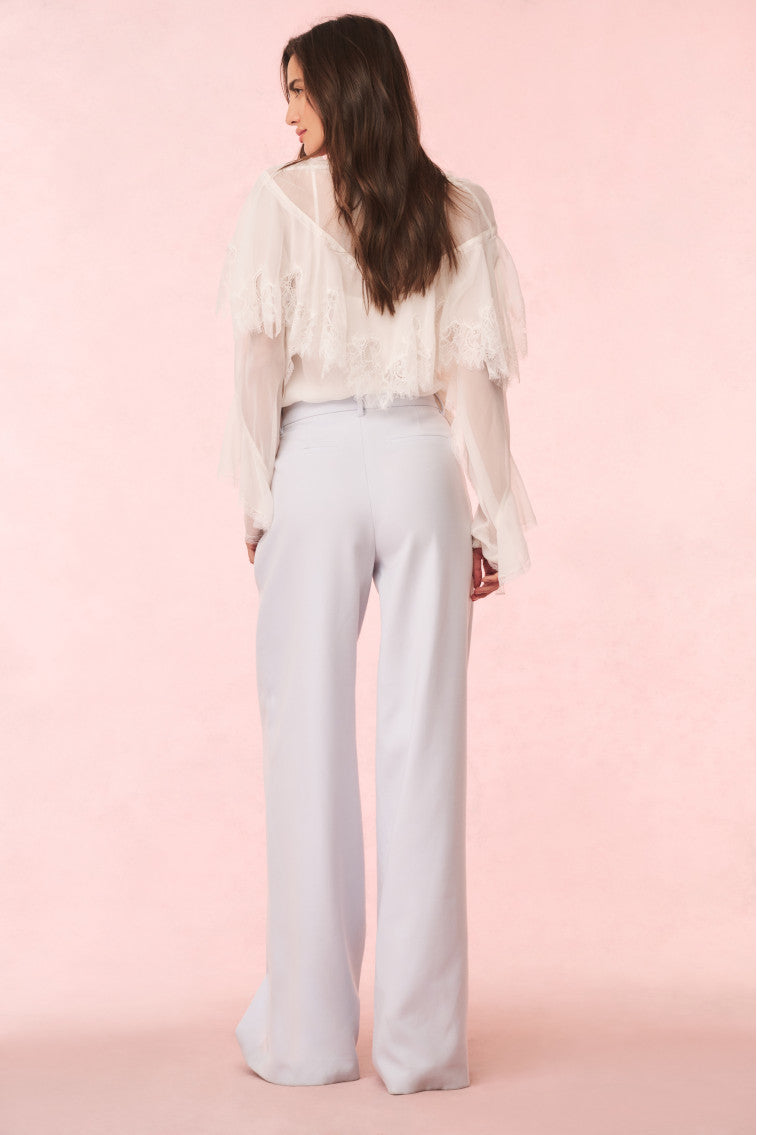 Samuela Wool-Blend Wide-Leg Trouser | Whispy Sea