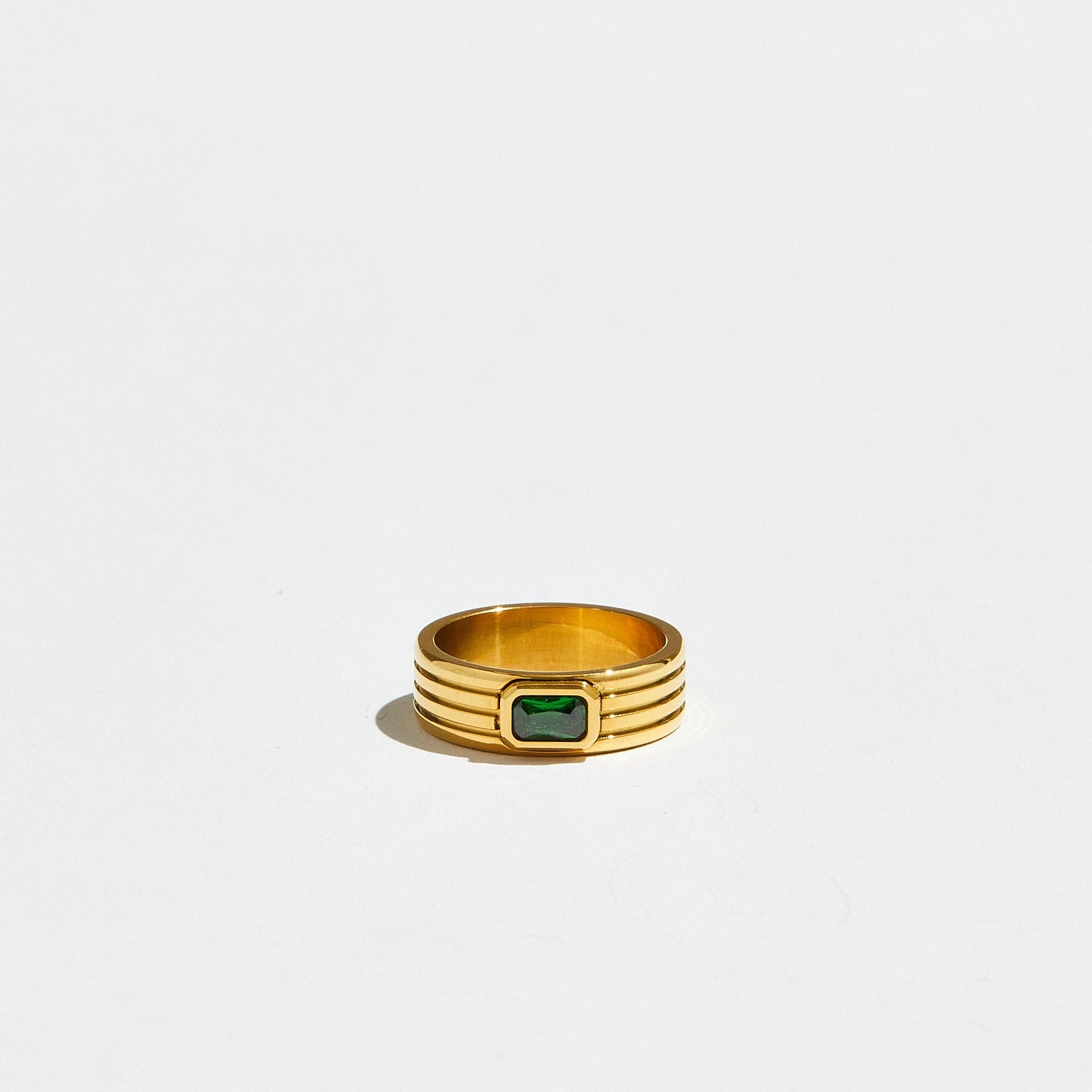 The Fluted Signet Ring | Green