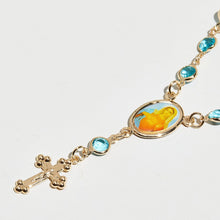 The Aqua Marine Rosary Anklet | Gold