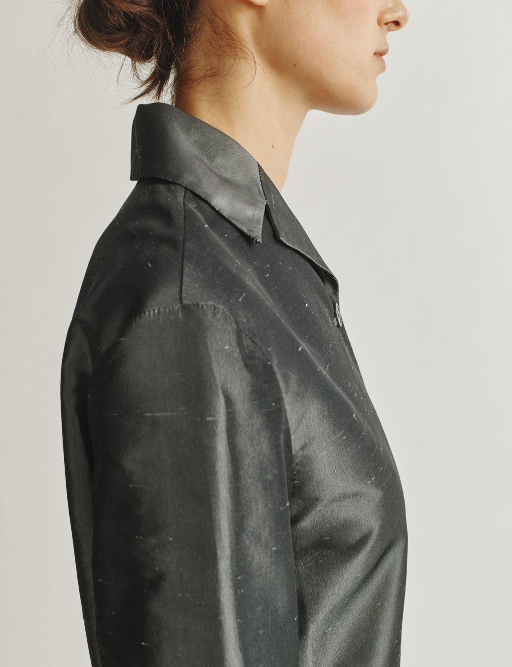Womens | The Barrett Jacket In Silk Shantung | Charcoal