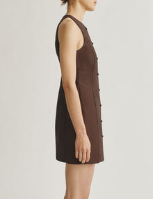 Womens | The Lutz Dress in Cotton Sateen | Espresso