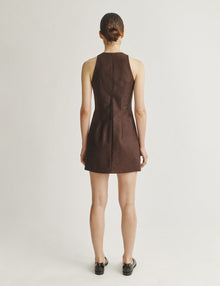 Womens | The Lutz Dress in Cotton Sateen | Espresso