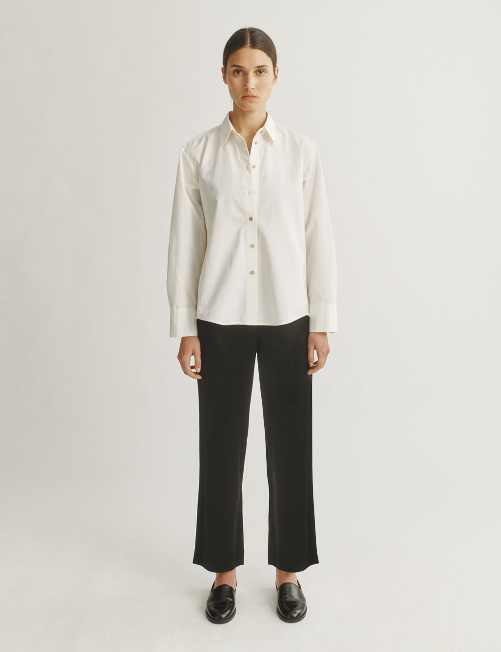 Womens | The Cocoon Shirt in Cotton Poplin | Cream
