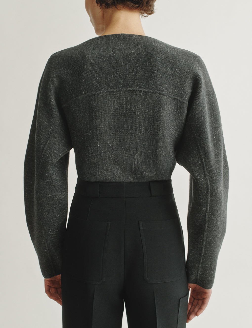 Womens | The Enzo Sweater in Wool-Silk Melange | Anthracite