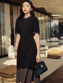 Waist-Fitted Dress | Black
