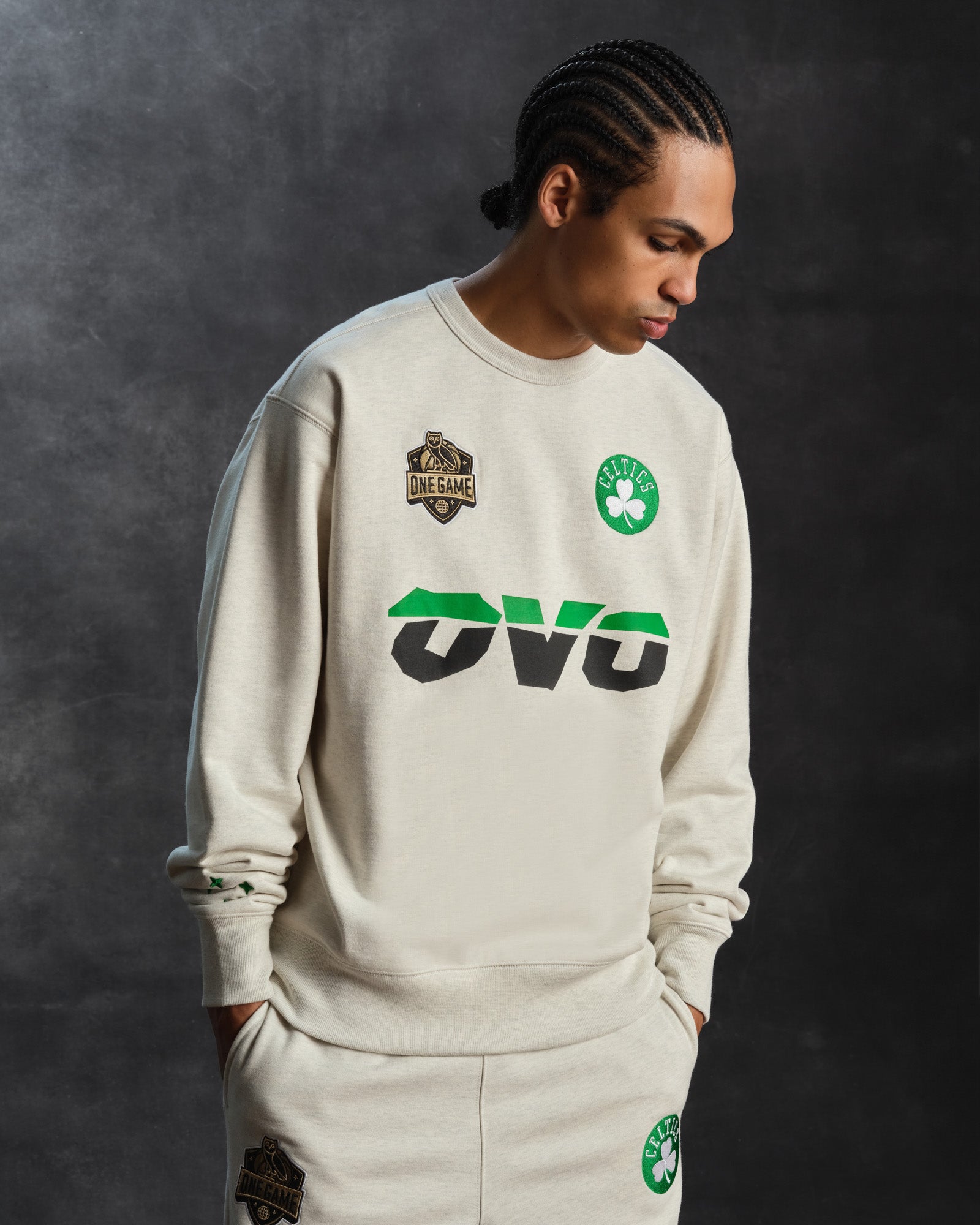 Mens | NBA Boston Celtics Crewneck | Pearl Grey