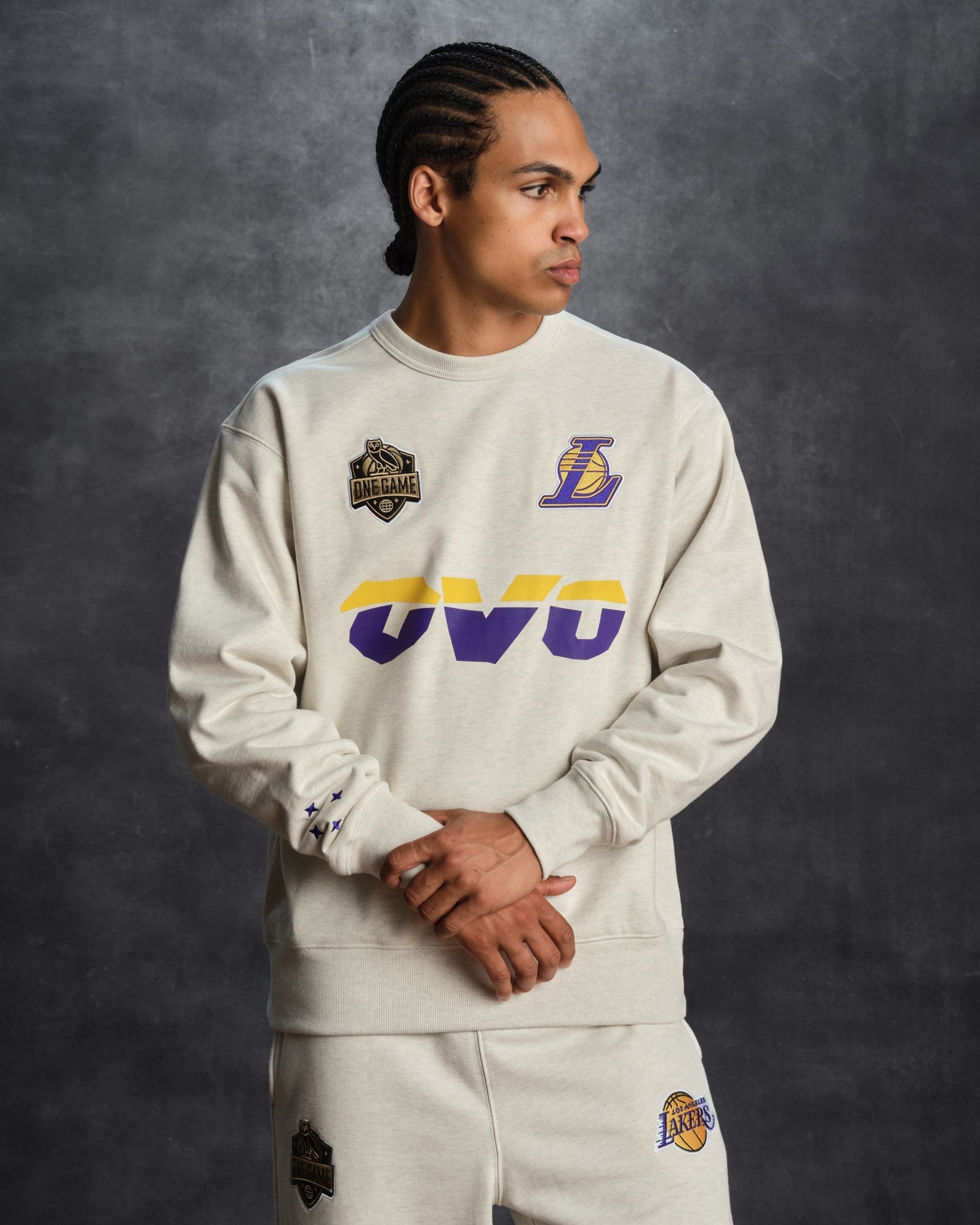 Mens | NBA Los Angeles Lakers Crewneck | Pearl Grey