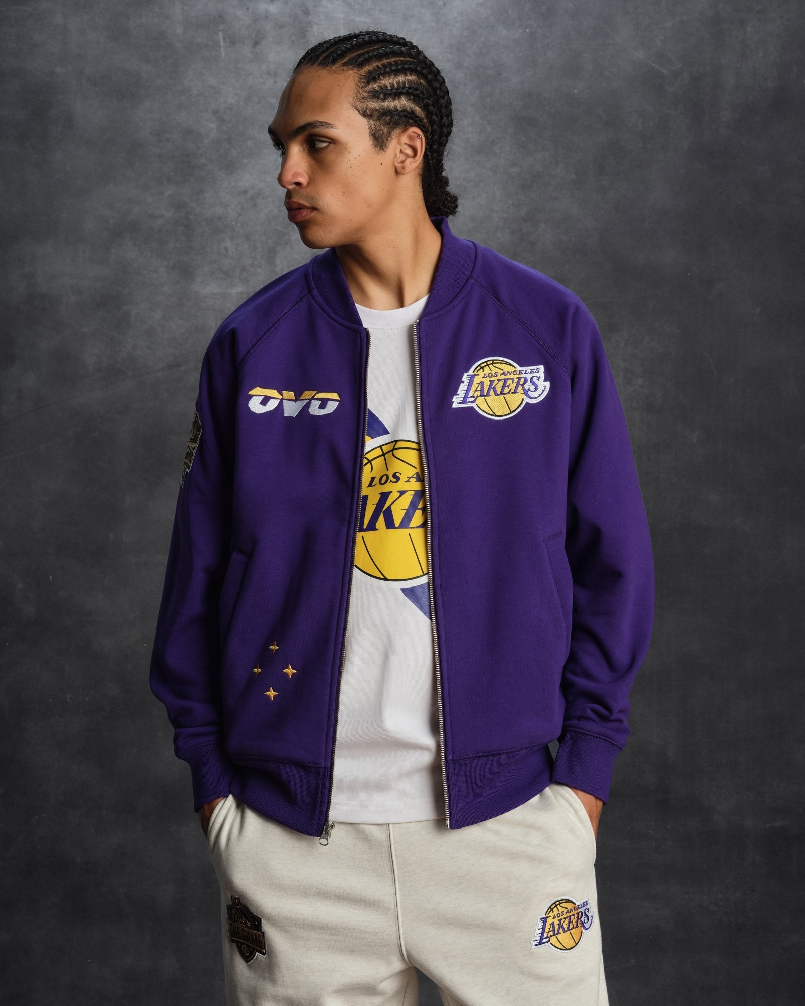 Mens | NBA Los Angeles Lakers Fleece Jacket | Purple