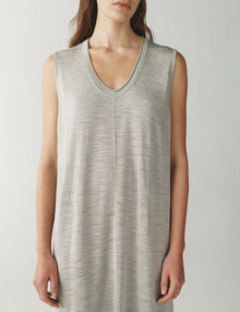 Womens | The Strata Dress in Striated Silk | Shale