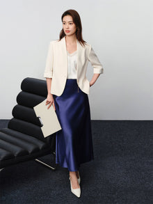 Elegant Midi Skirt | Navy