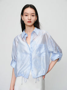 Lustrous Shirt Top | Blue