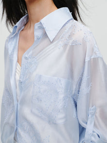 Lustrous Shirt Top | Blue