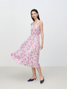 Pleated Slip Dress | Rose Red