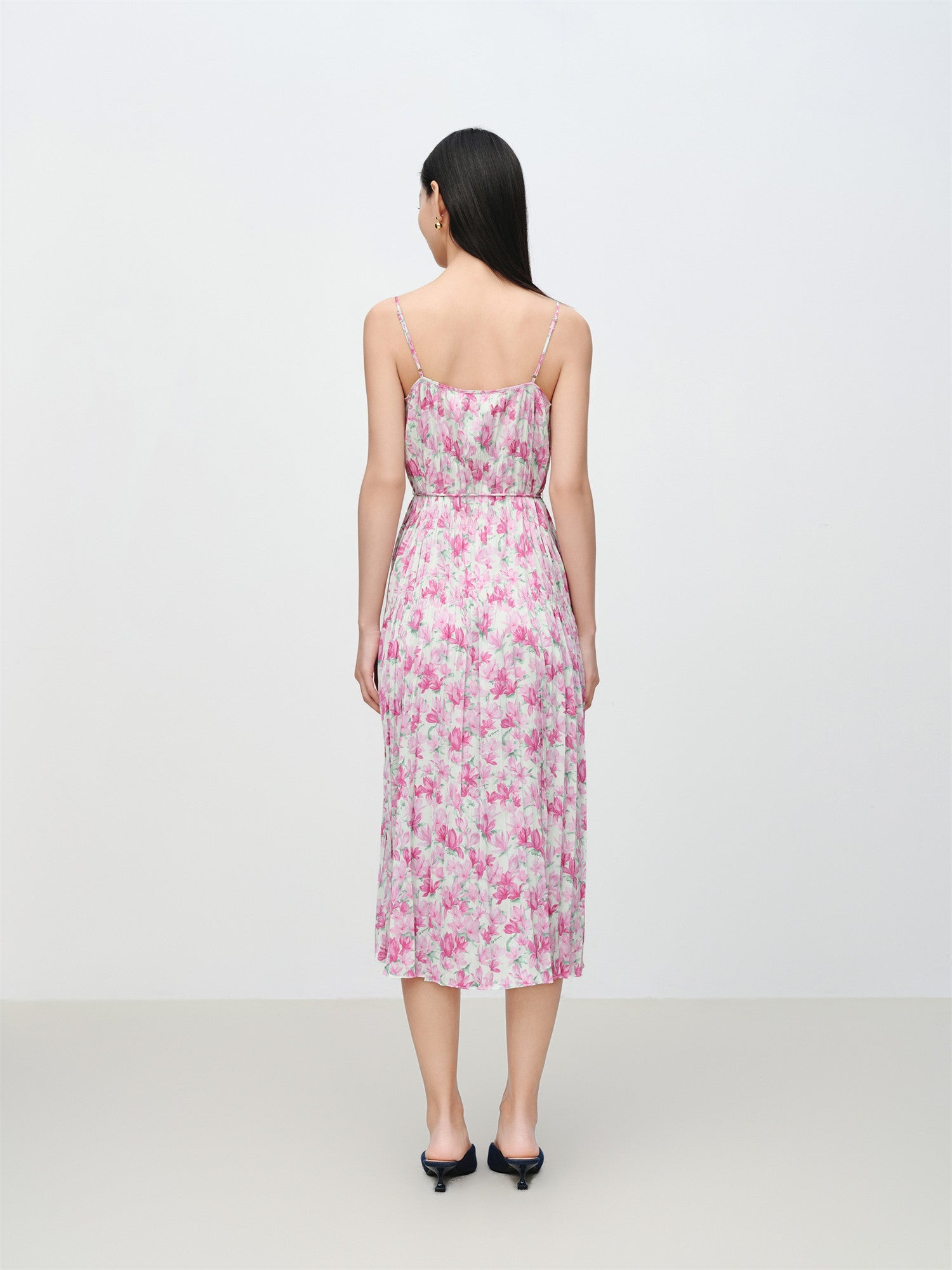 Pleated Slip Dress | Rose Red