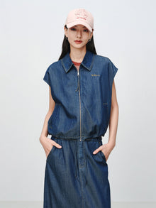 Tencel-Cotton Denim Jacket | Navy
