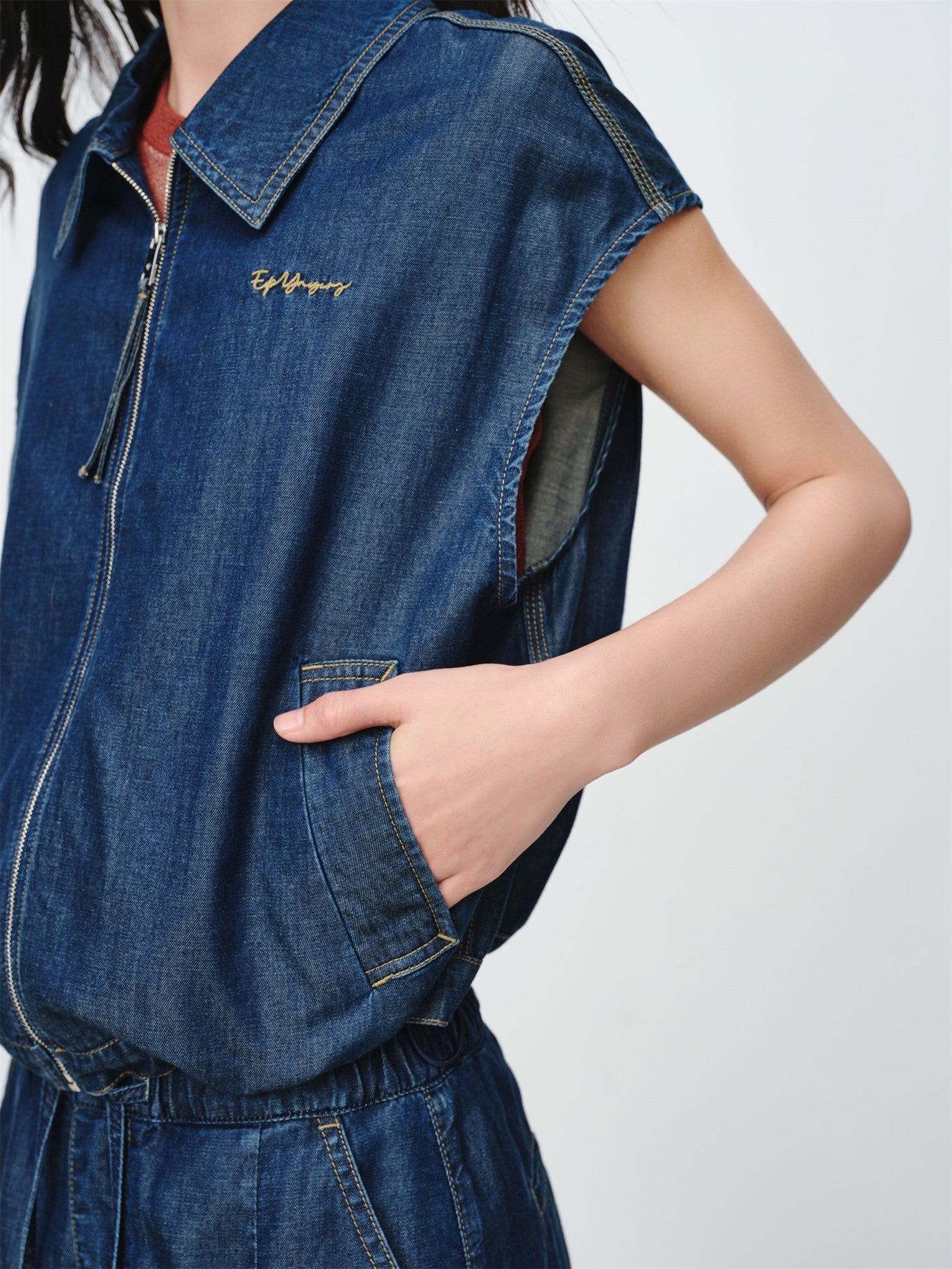 Tencel-Cotton Denim Jacket | Navy