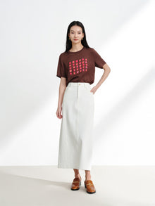 Silk Cooling Short-Sleeve Top | Brown