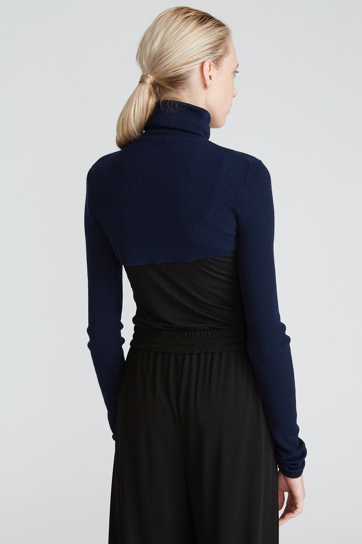 Halston | Mina Turtleneck Shrug | Navy