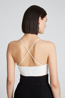 Halston | Gwen Crepe Scoop Neck Bralette | Chalk