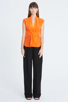 Halston | Lola Cdc Tie Front Top | Orangeade