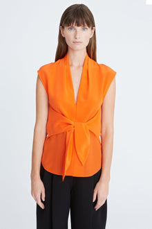 Halston | Lola Cdc Tie Front Top | Orangeade