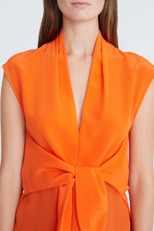 Halston | Lola Cdc Tie Front Top | Orangeade