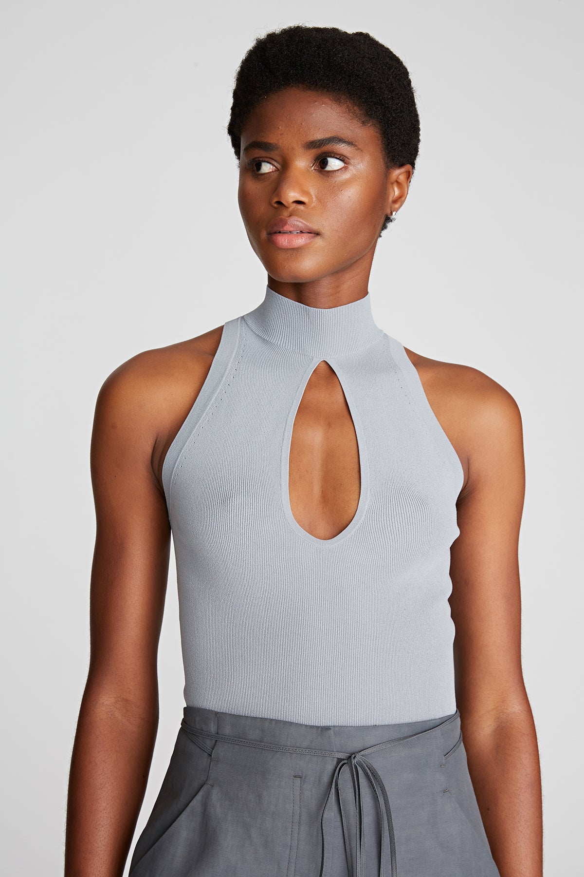 Halston | Kit Top In Matte Viscose | Pewter