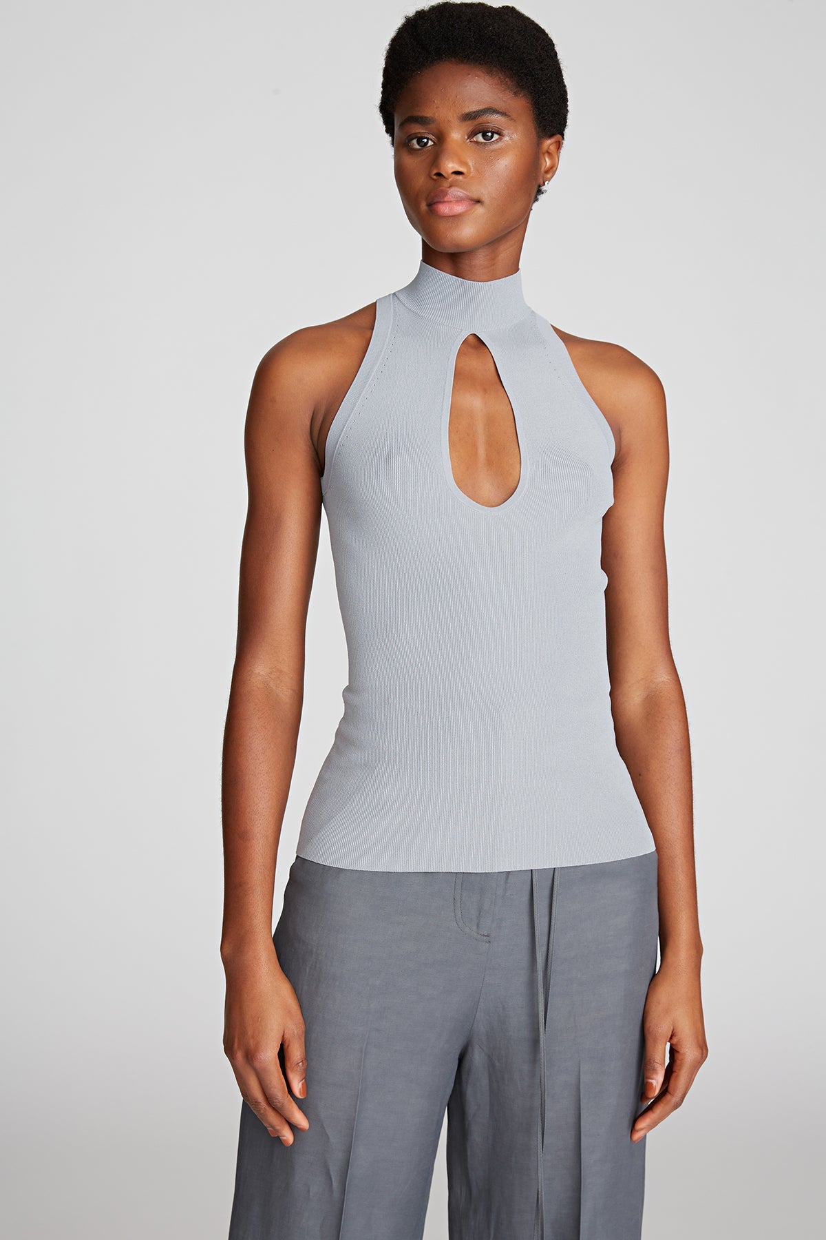 Halston | Kit Top In Matte Viscose | Pewter