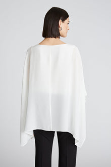 Halston | Wendy Top In Crepe De Chine | Chalk