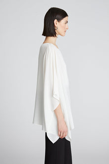 Halston | Wendy Top In Crepe De Chine | Chalk