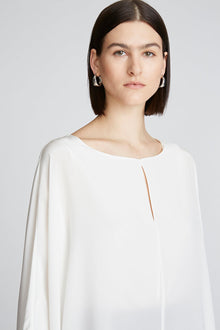 Halston | Wendy Top In Crepe De Chine | Chalk