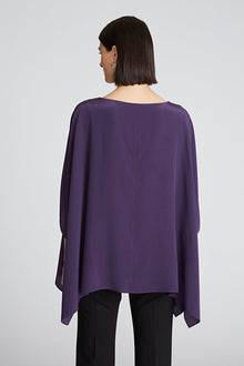 Halston | Wendy Top In Crepe De Chine | Eggplant