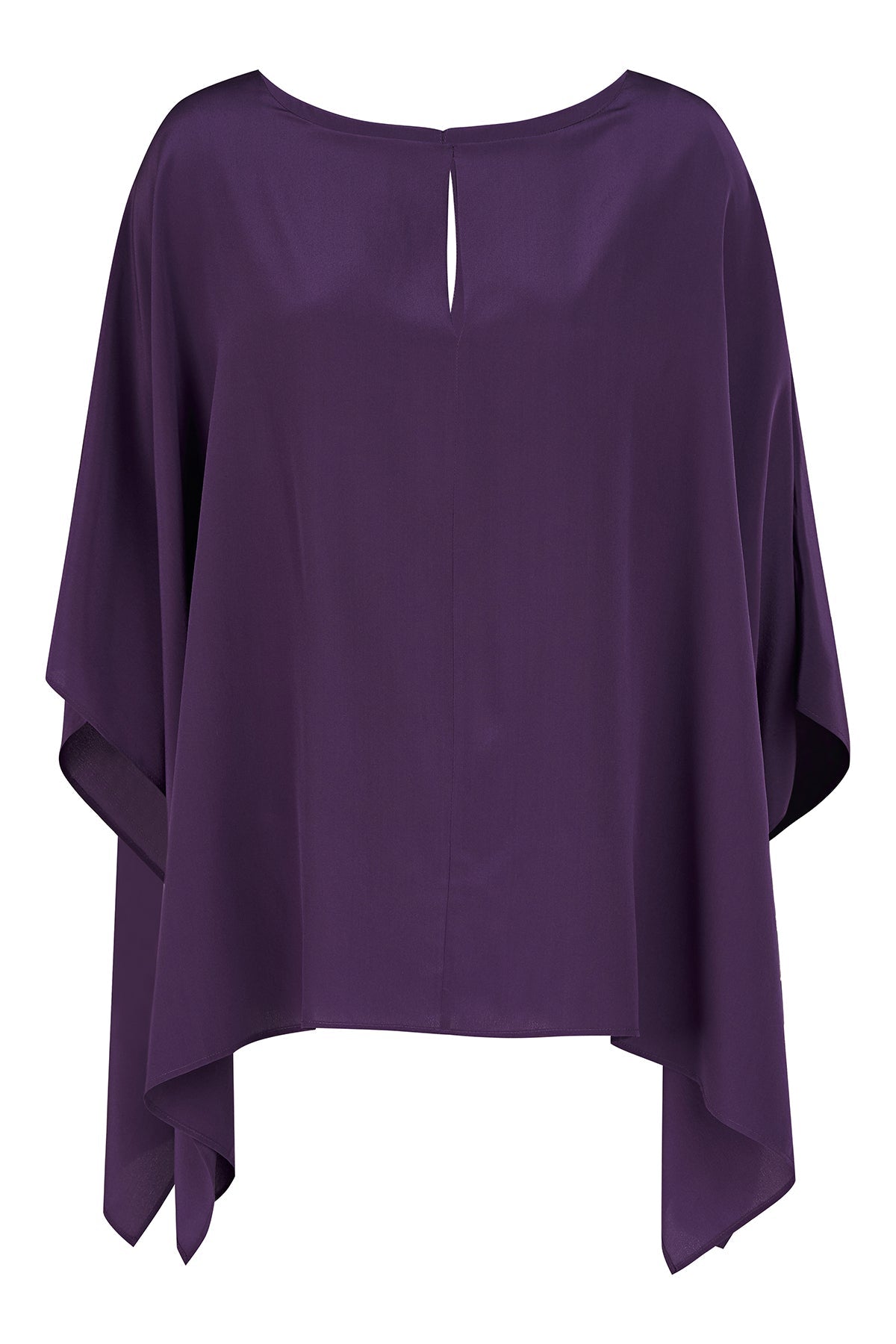 Halston | Wendy Top In Crepe De Chine | Eggplant