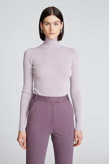 Halston | Ty Turtleneck In Matte Viscose | Light Plum