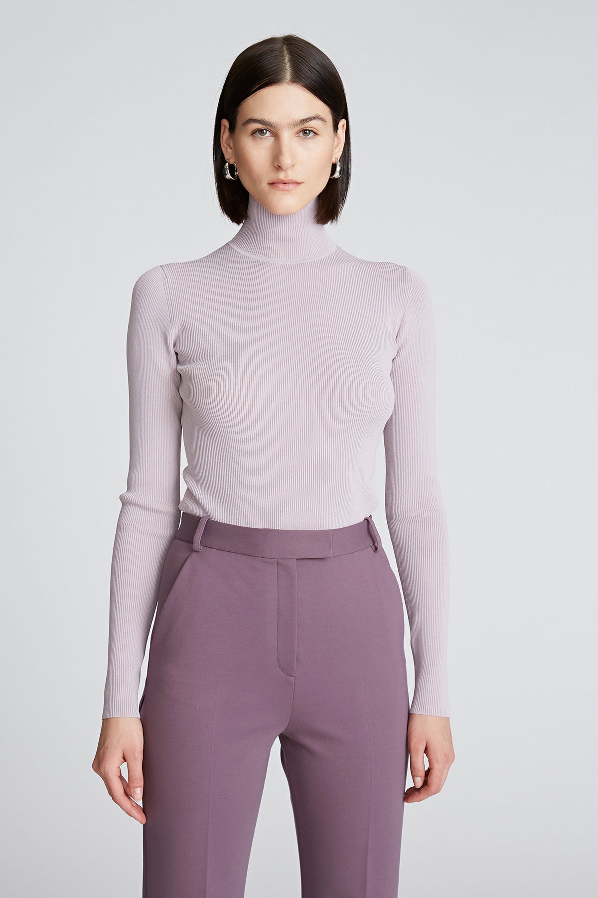 Halston | Ty Turtleneck In Matte Viscose | Light Plum