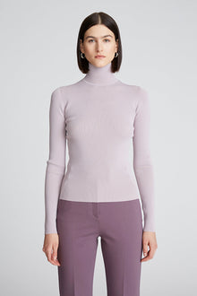 Halston | Ty Turtleneck In Matte Viscose | Light Plum