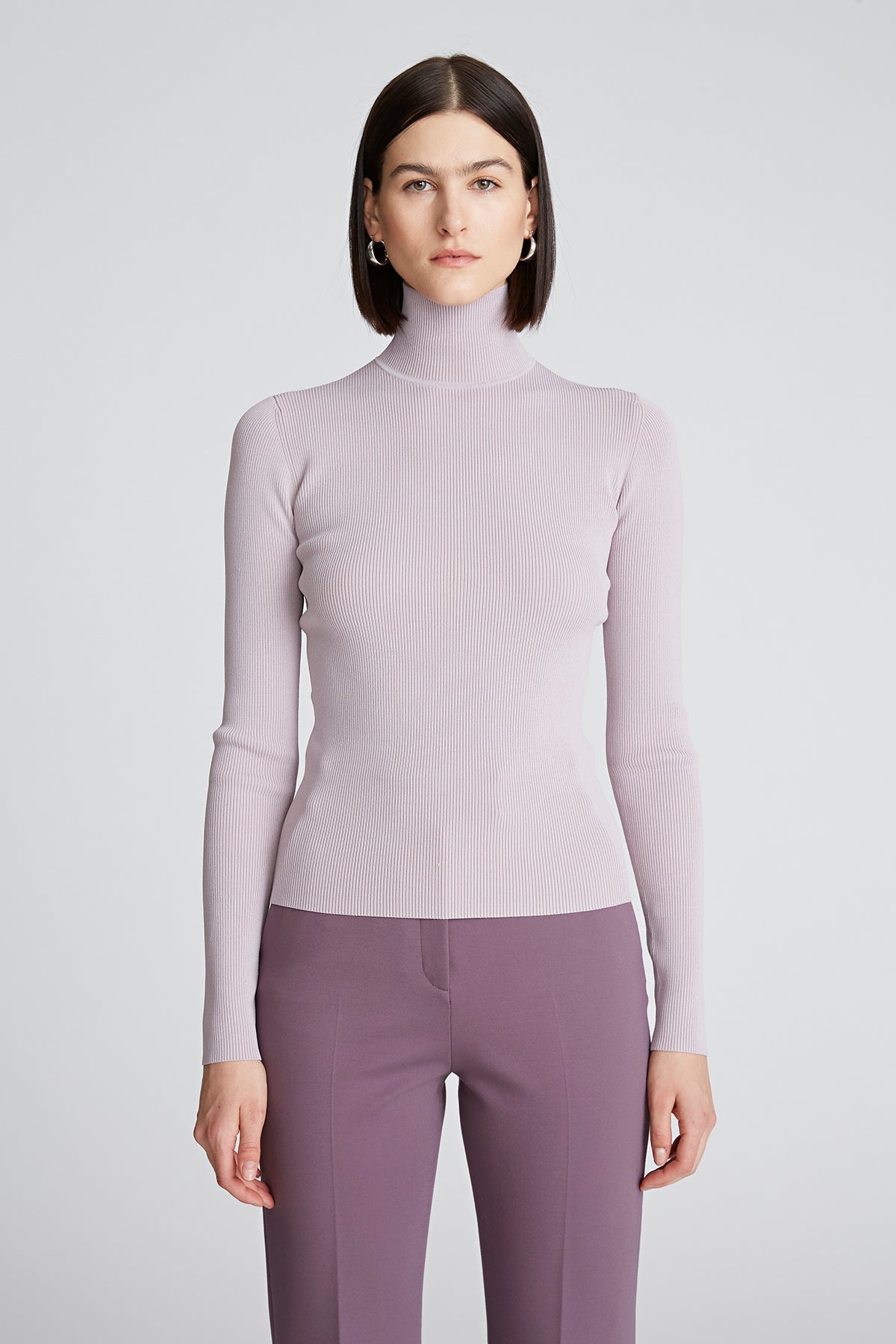 Halston | Ty Turtleneck In Matte Viscose | Light Plum
