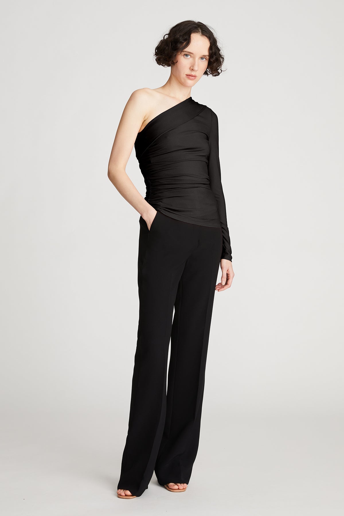 Halston | Stefanie Top In Stretch Jersey | Black