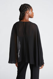 Halston | Lilly Top In Chiffon/Jersey | Black