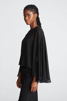 Halston | Lilly Top In Chiffon/Jersey | Black