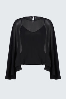 Halston | Lilly Top In Chiffon/Jersey | Black