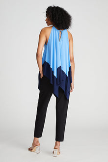 Halston | Kavita Top In Crepe De Chine | Medium Blue