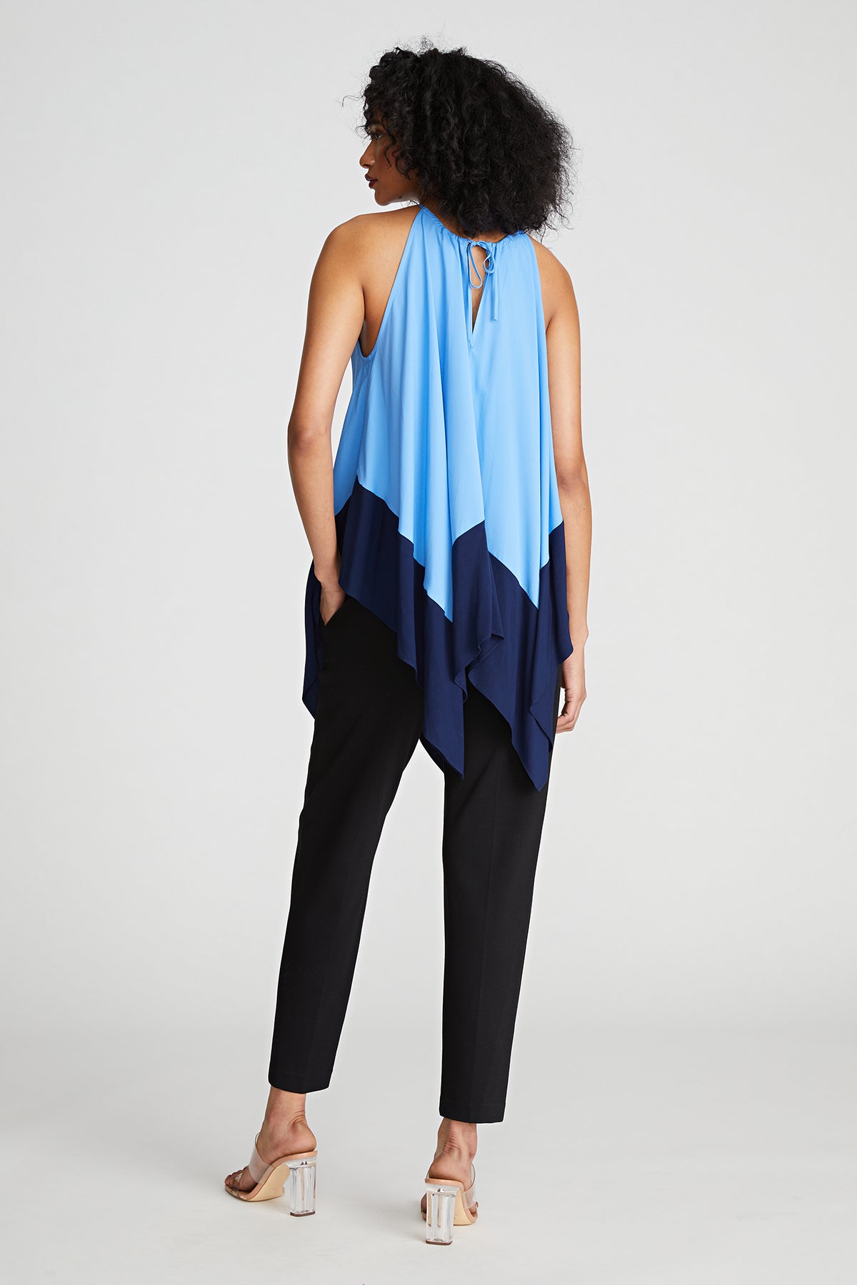 Halston | Kavita Top In Crepe De Chine | Medium Blue