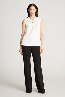 Halston | Faren Top In Fluid Crepe | Chalk