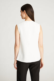 Halston | Faren Top In Fluid Crepe | Chalk